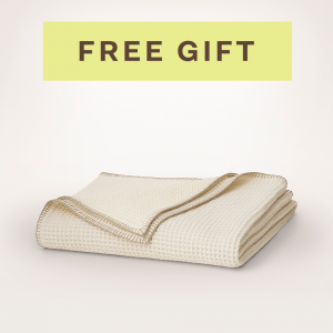Bollandbranch FREE Waffle Whipstitch Throw or Aran Knit Throw - Waffle Whipstitch Throw - Cream/Oak