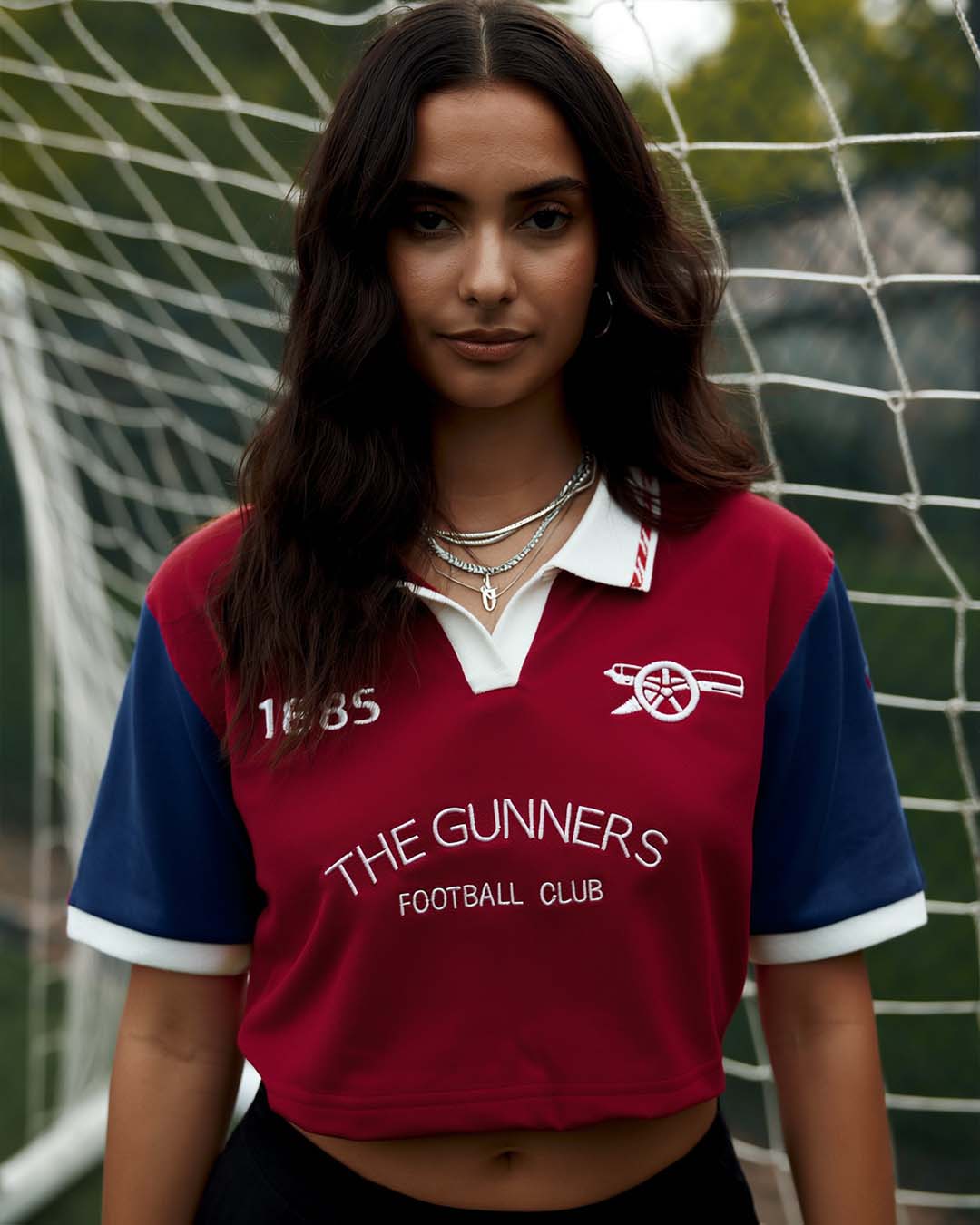 Shop Football Gunners Women's Oversized Cropped Polo