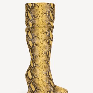 Balmain Bottes Wedge en cuir effet python