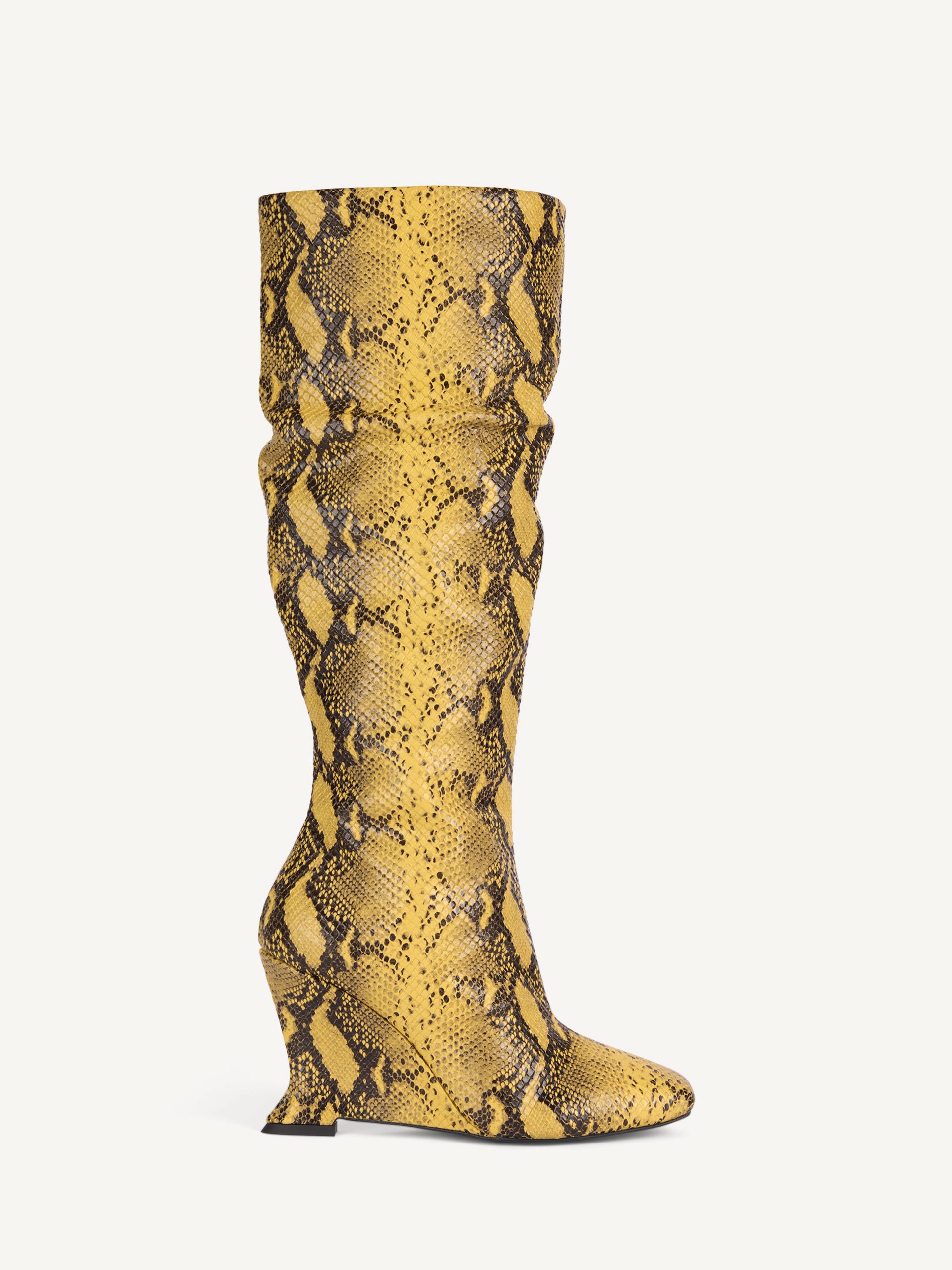 Balmain Bottes Wedge en cuir effet python