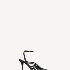 Balmain Sandales Cage en cuir lisse