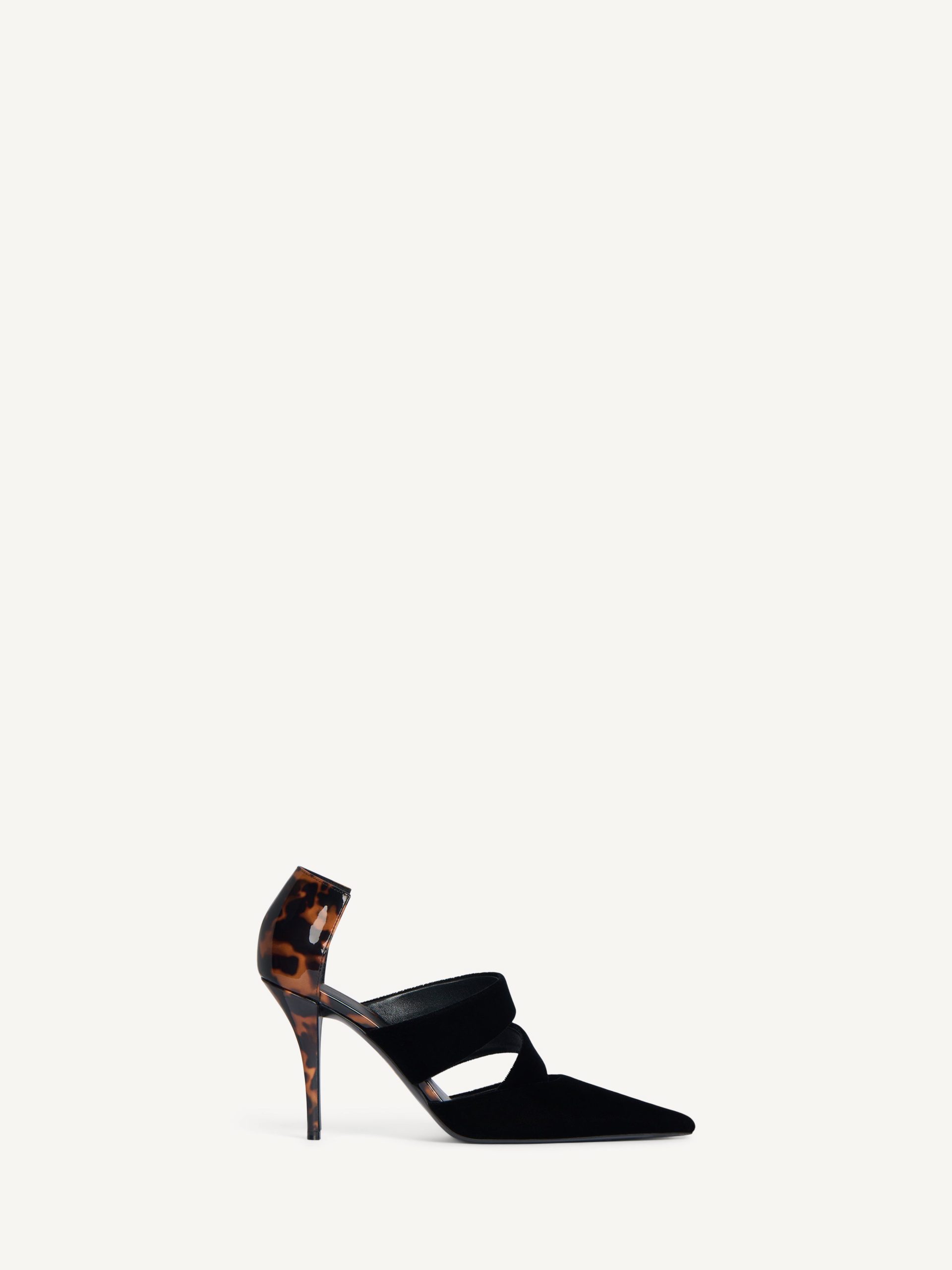 Balmain Escarpins en velours et cuir verni imprimé
