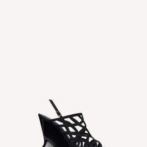 Balmain Sandales Wedge Cage en cuir suédé