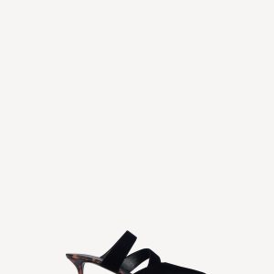 Balmain Mules en velours et cuir verni imprimé