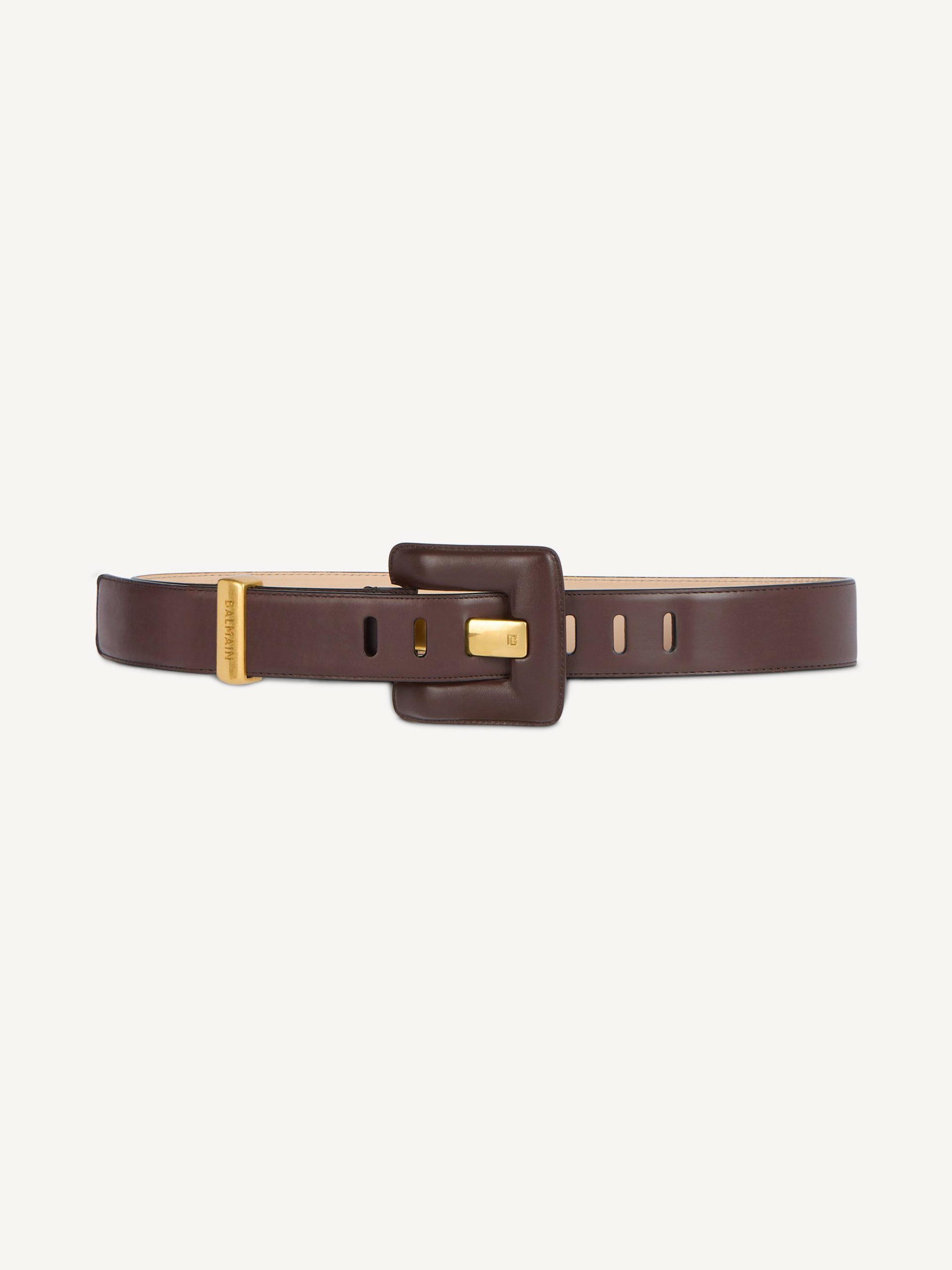 Balmain Ceinture Anthem large en cuir lisse