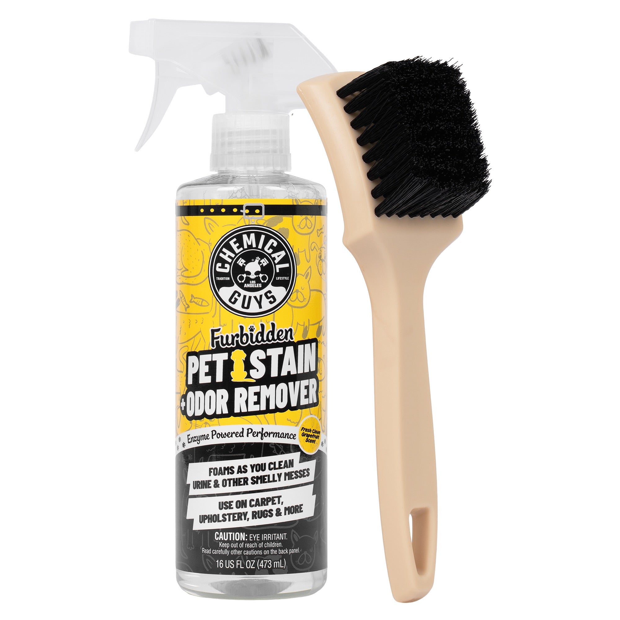 Chemical Guys Furbidden® Pet Stain & Odor Remover + Nifty Brush Kit