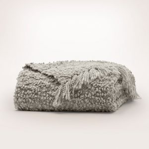 Bollandbranch Cozy Boucle Throw Blanket - Heathered Pewter