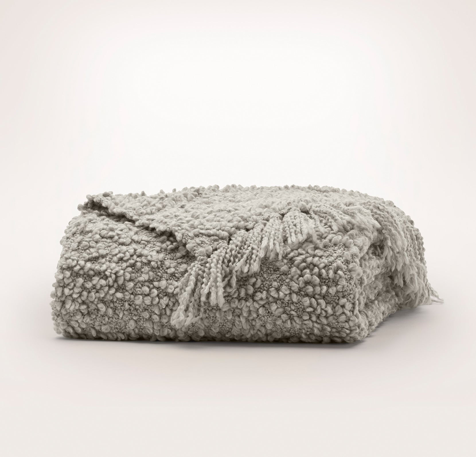 Bollandbranch Cozy Boucle Throw Blanket - Heathered Pewter