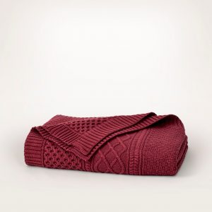 Bollandbranch Aran Knit Throw Blanket - Holly