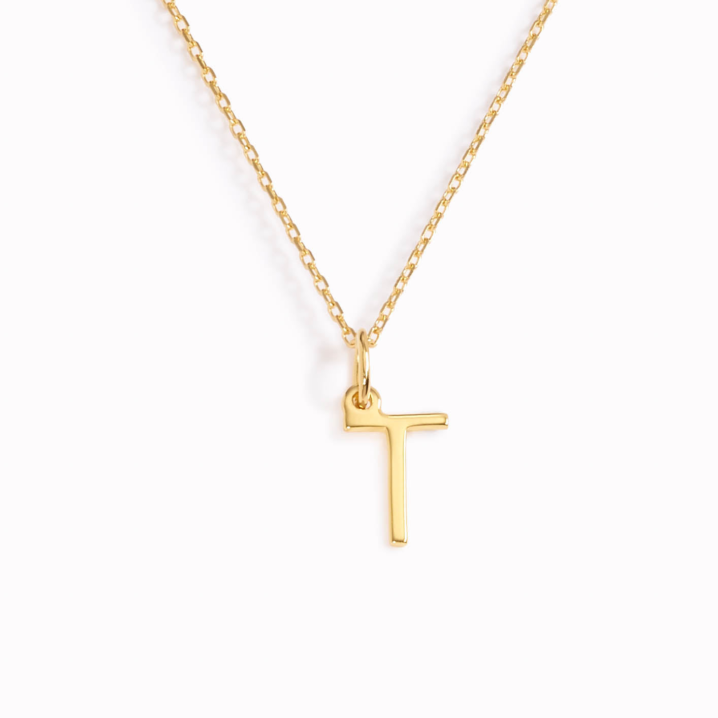 Linjer T Necklace / Gold Initial Necklace