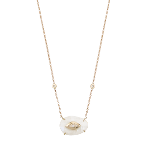 Jacquie Aiche Moonstone Open Diamond Eye Necklace