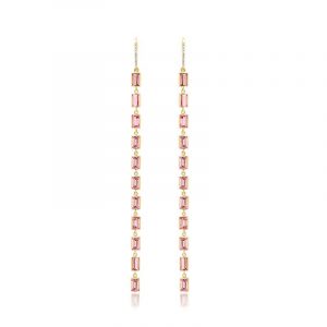 Jennifer Meyer Pink Tourmaline Cascade Earrings