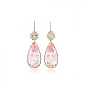 Jennifer Meyer One-of-a-Kind Flower and Teardrop Earrings