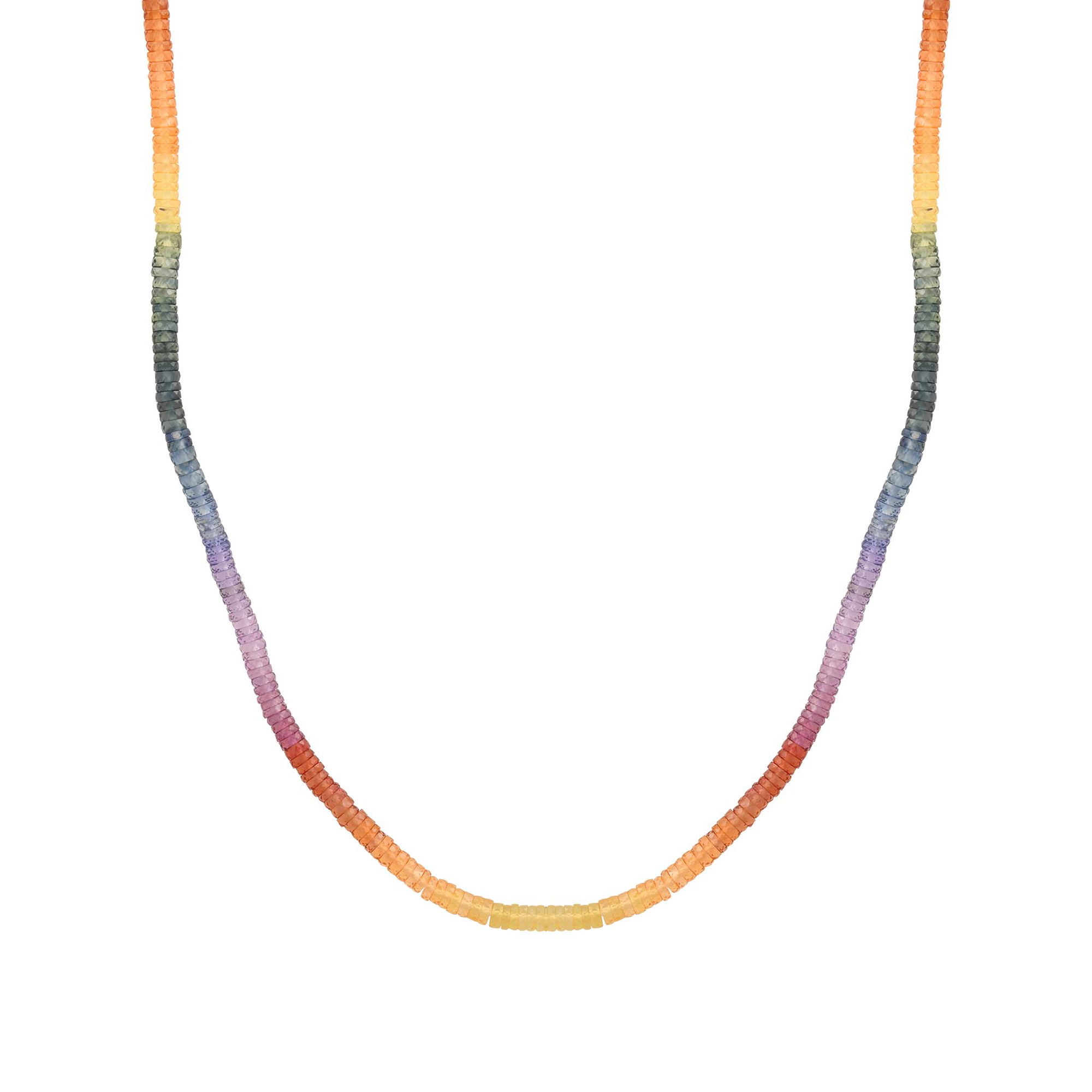 Jennifer Meyer 18 Inch Rainbow Sapphire Beaded Necklace