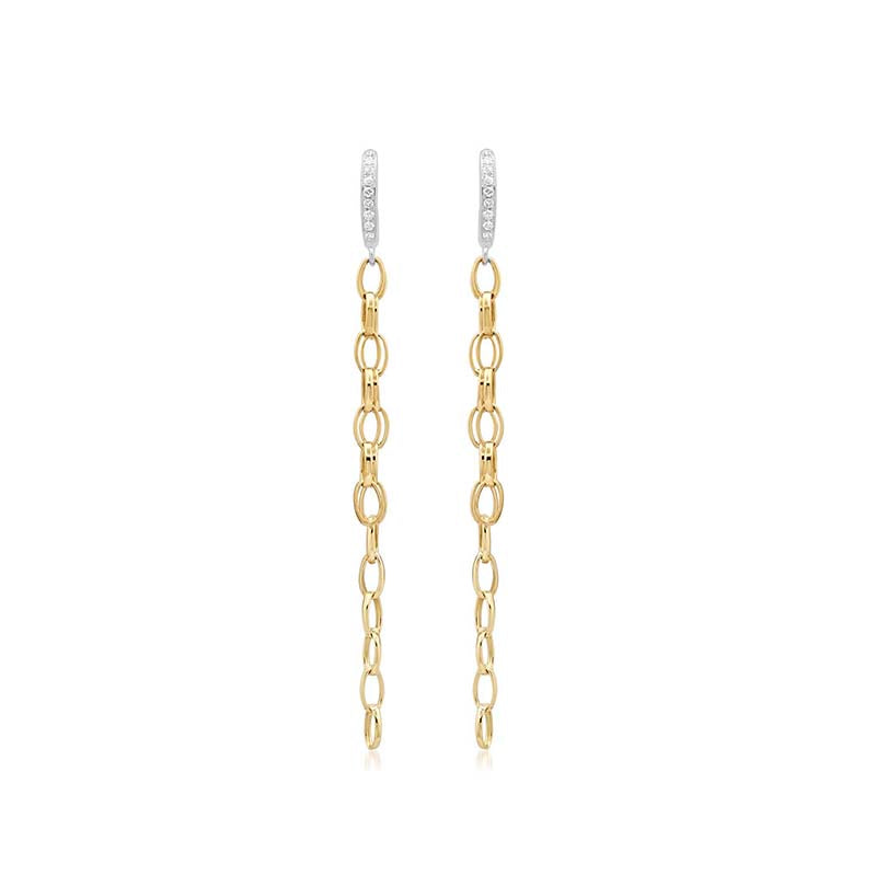 Jennifer Meyer Two-Tone Diamond Edith Studs with Small Edith Link Fringe