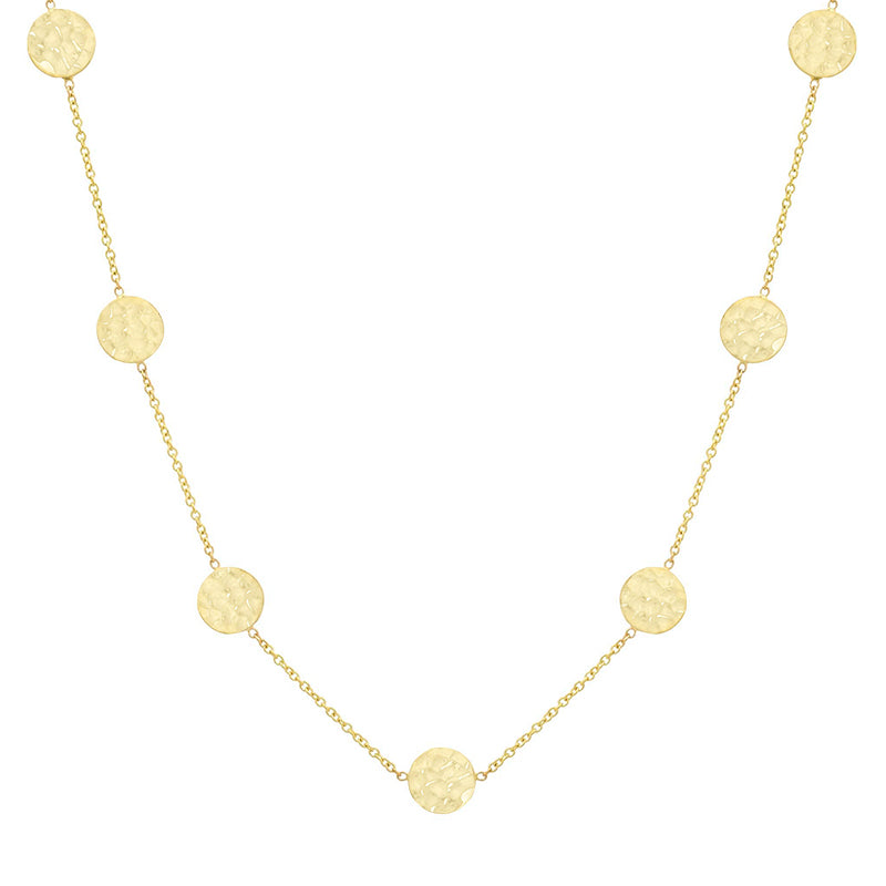Jennifer Meyer 30 Inch Mini Hammered Disc by the Inch Necklace