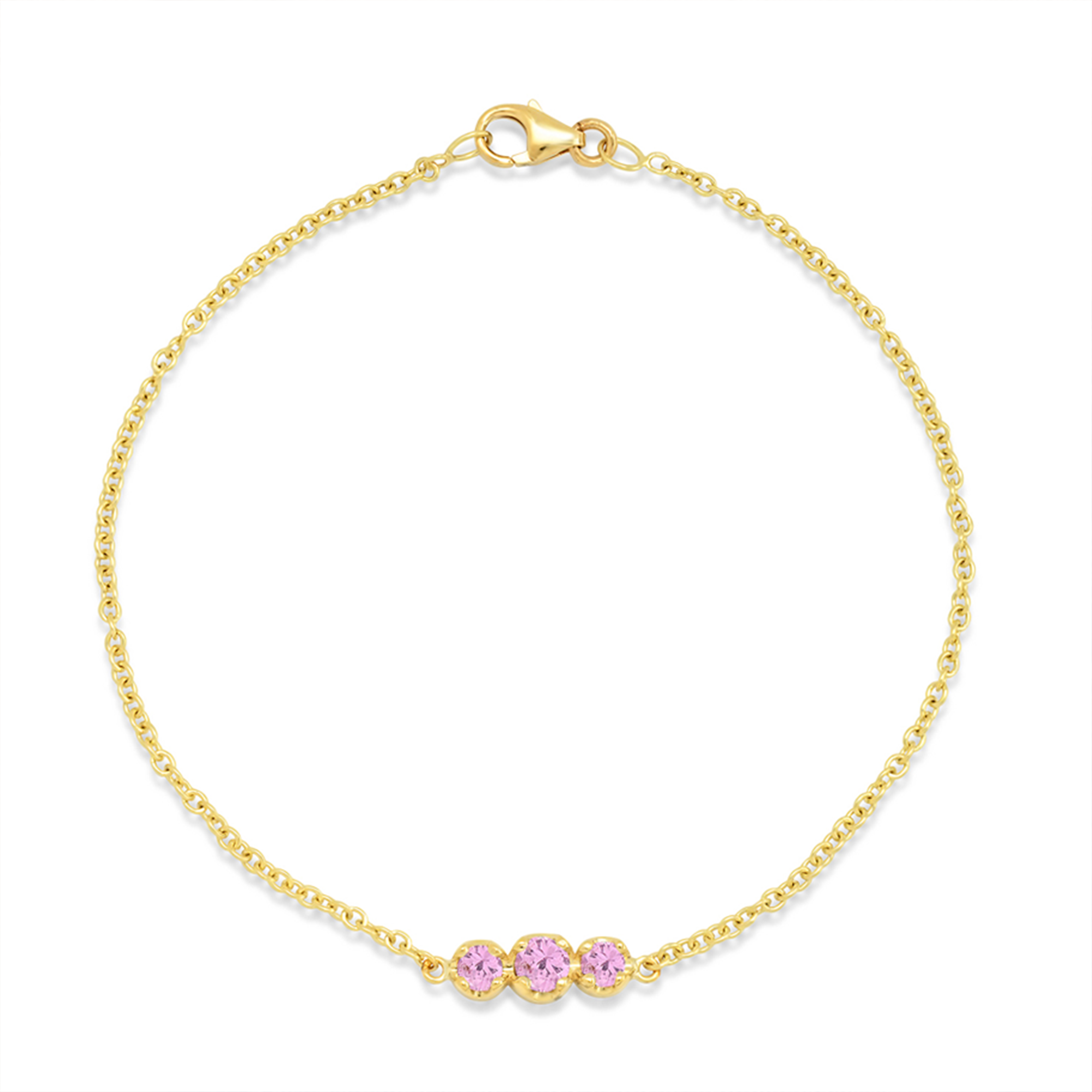Jennifer Meyer 3 Illusion Set Pink Sapphire Bracelet