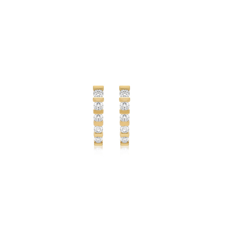 Jennifer Meyer Bar and Diamond Edith Studs