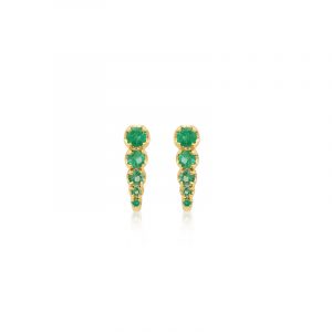 Jennifer Meyer Mini Graduated Illusion Set Emerald Edith Studs