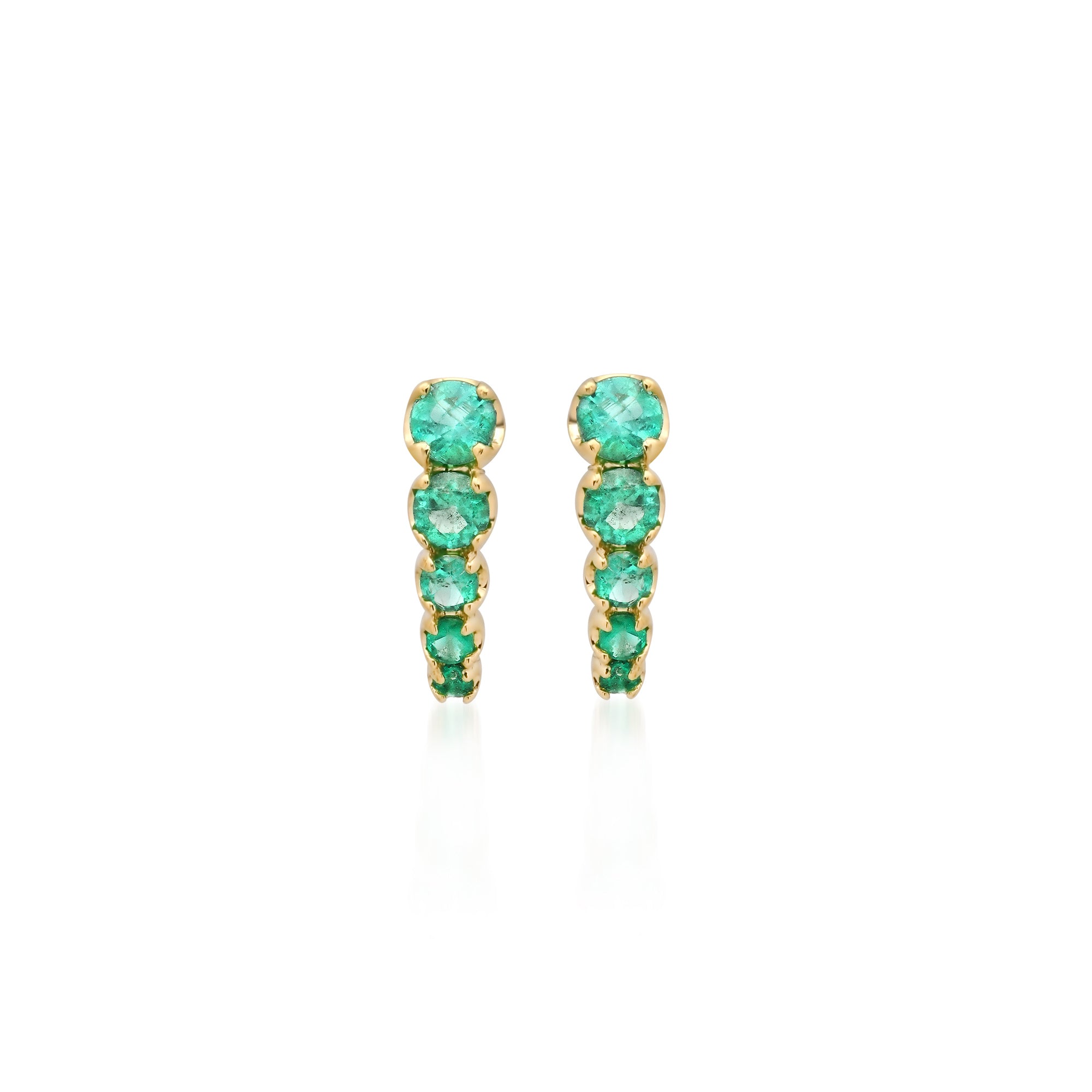 Jennifer Meyer Graduated Illusion Set Emerald Edith Studs
