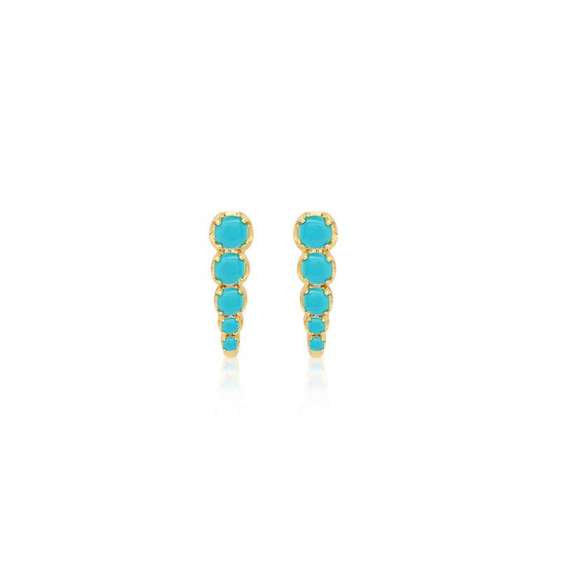 Jennifer Meyer Mini Graduated Illusion Set Turquoise Edith Studs