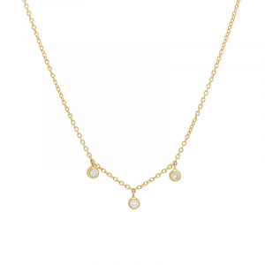 Jennifer Meyer 3 Mini Diamond Bezel Dangle Necklace