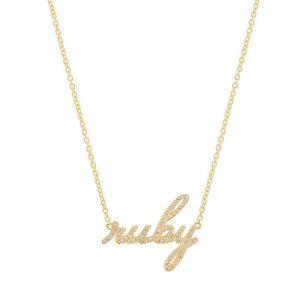 Jennifer Meyer Custom Diamond Script Necklace