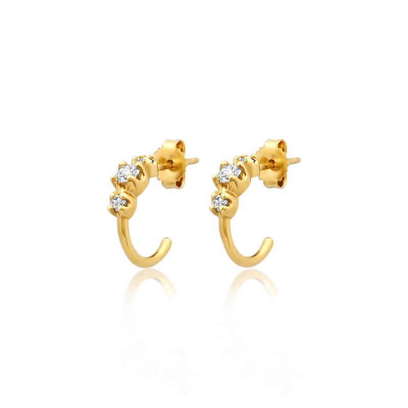 Jennifer Meyer Mini Graduated Diamond Hoops