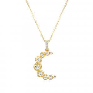 Jennifer Meyer Illusion Set Diamond Moon Necklace