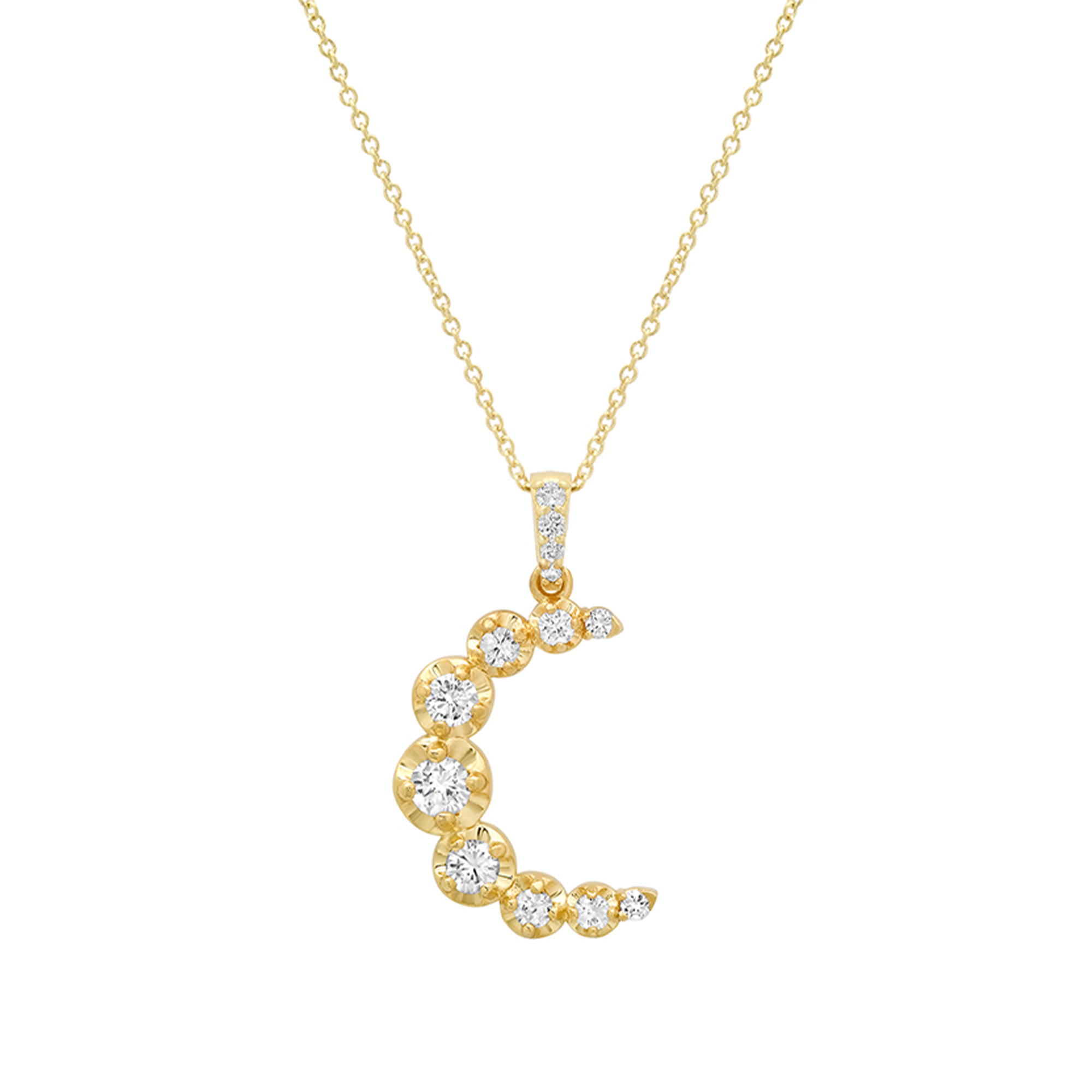 Jennifer Meyer Illusion Set Diamond Moon Necklace