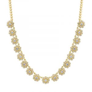 Jennifer Meyer 1/3 Illusion Set Diamond Flower Tennis Necklace