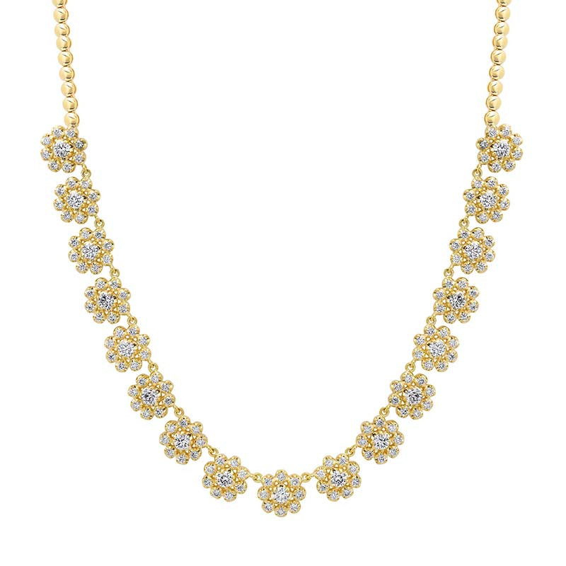 Jennifer Meyer 1/3 Illusion Set Diamond Flower Tennis Necklace