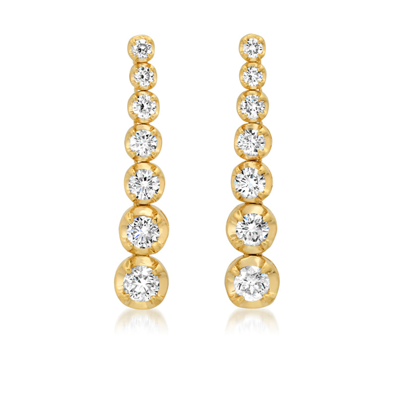 Jennifer Meyer Large Graduated Diamond Tennis Studs