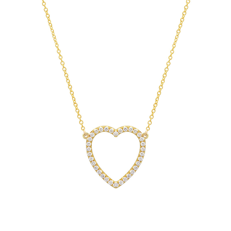 Jennifer Meyer Large Diamond Open Heart Necklace