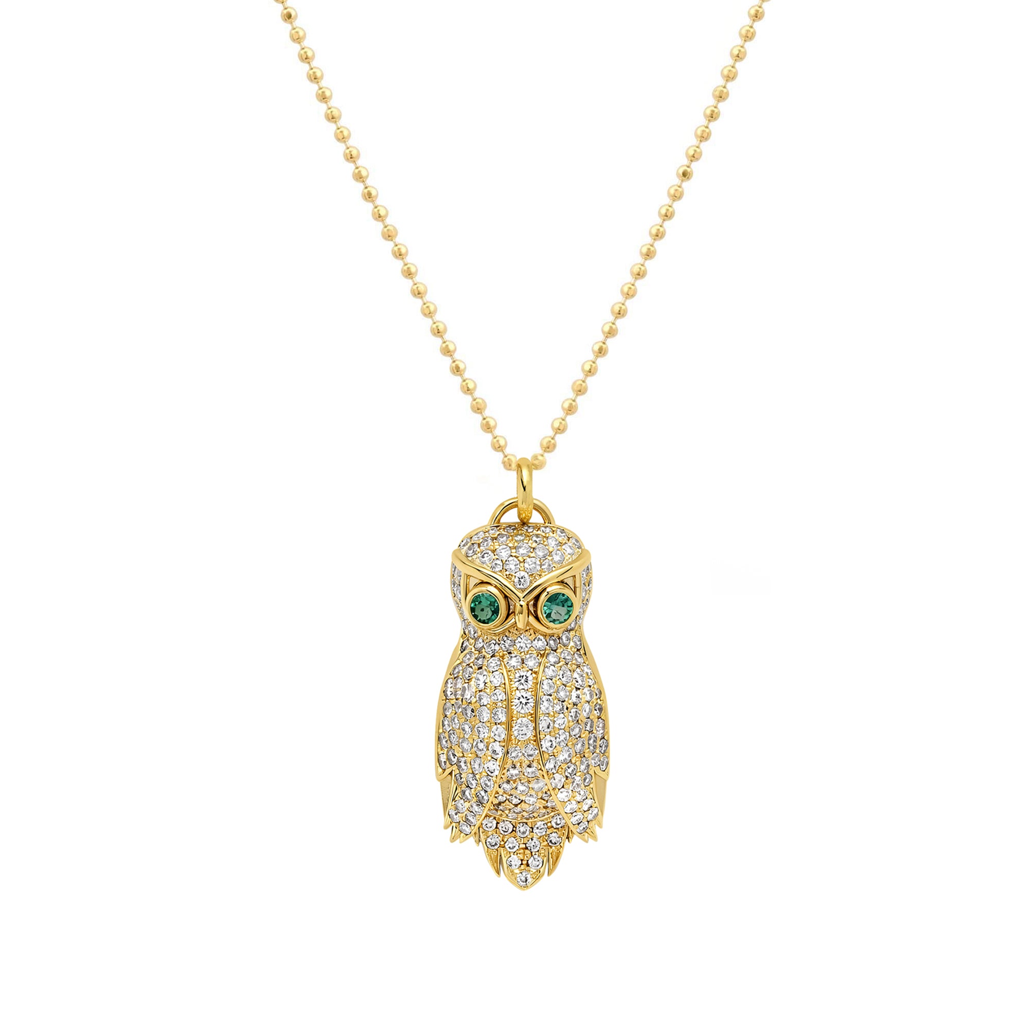 Jennifer Meyer Diamond Owl Necklace