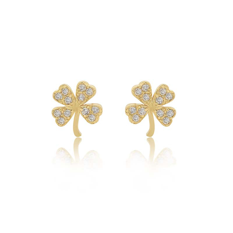 Jennifer Meyer Mini Diamond Clover Studs