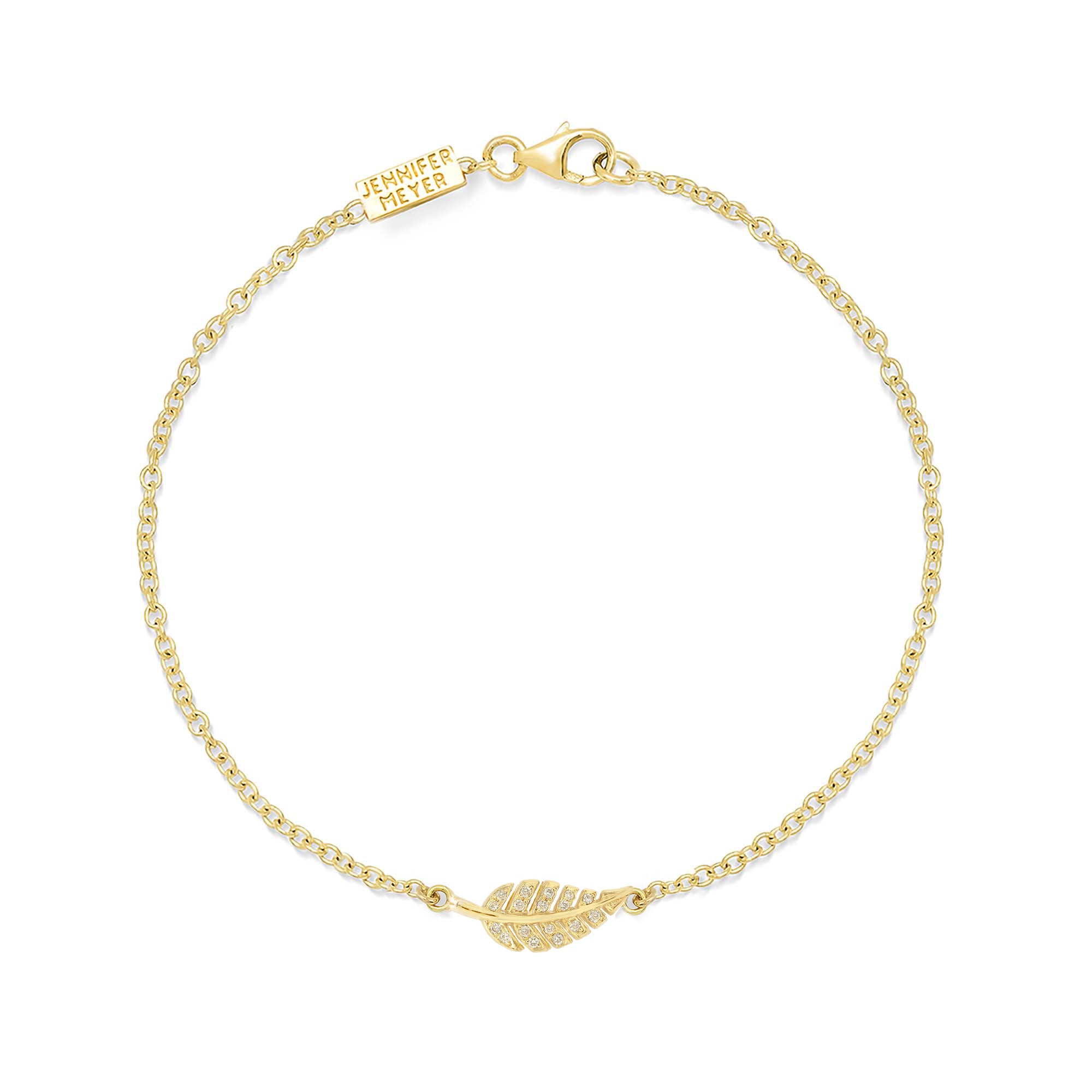 Jennifer Meyer Diamond Mini Leaf Bracelet