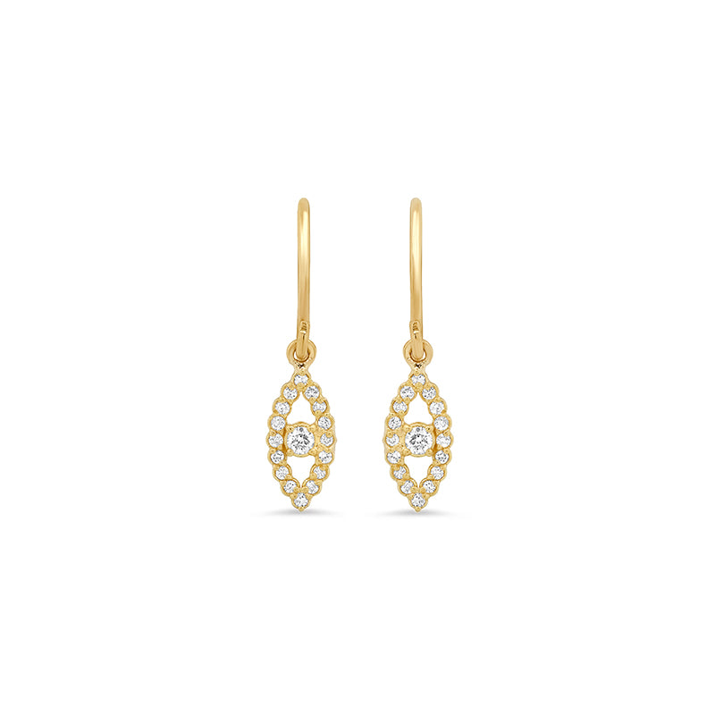 Jennifer Meyer Diamond Mini Open Evil Eye Drop Earrings