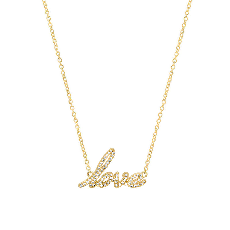 Jennifer Meyer Diamond Love Script Necklace