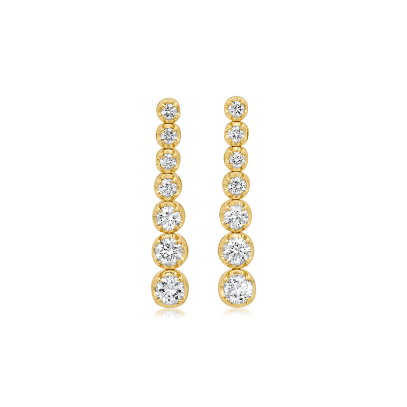 Jennifer Meyer Graduated Diamond Tennis Studs