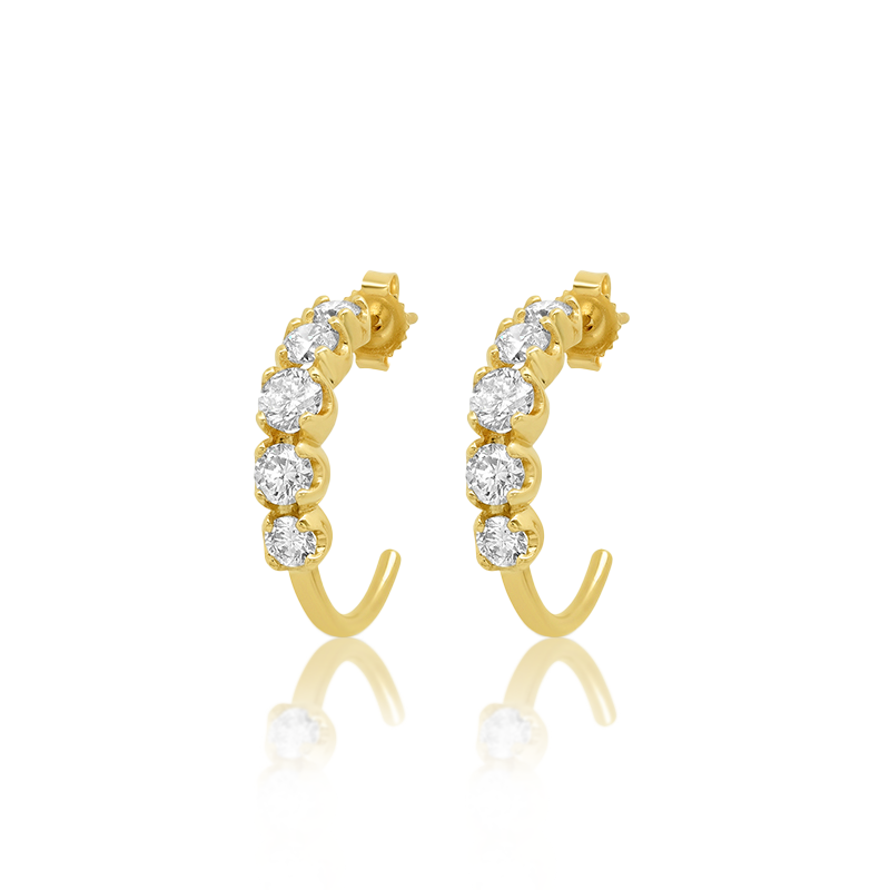 Jennifer Meyer Small Graduated Diamond Hoops