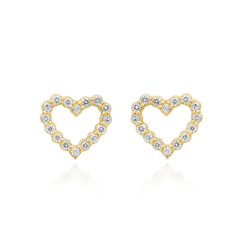 Jennifer Meyer Diamond Open Heart Studs