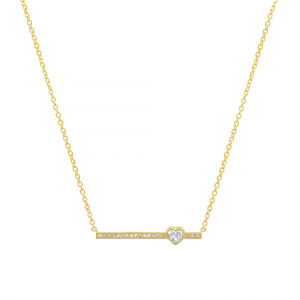 Jennifer Meyer Diamond Stick Necklace With Heart-Cut Diamond Accent