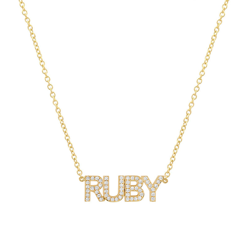 Jennifer Meyer Custom Diamond Uppercase Word Necklace
