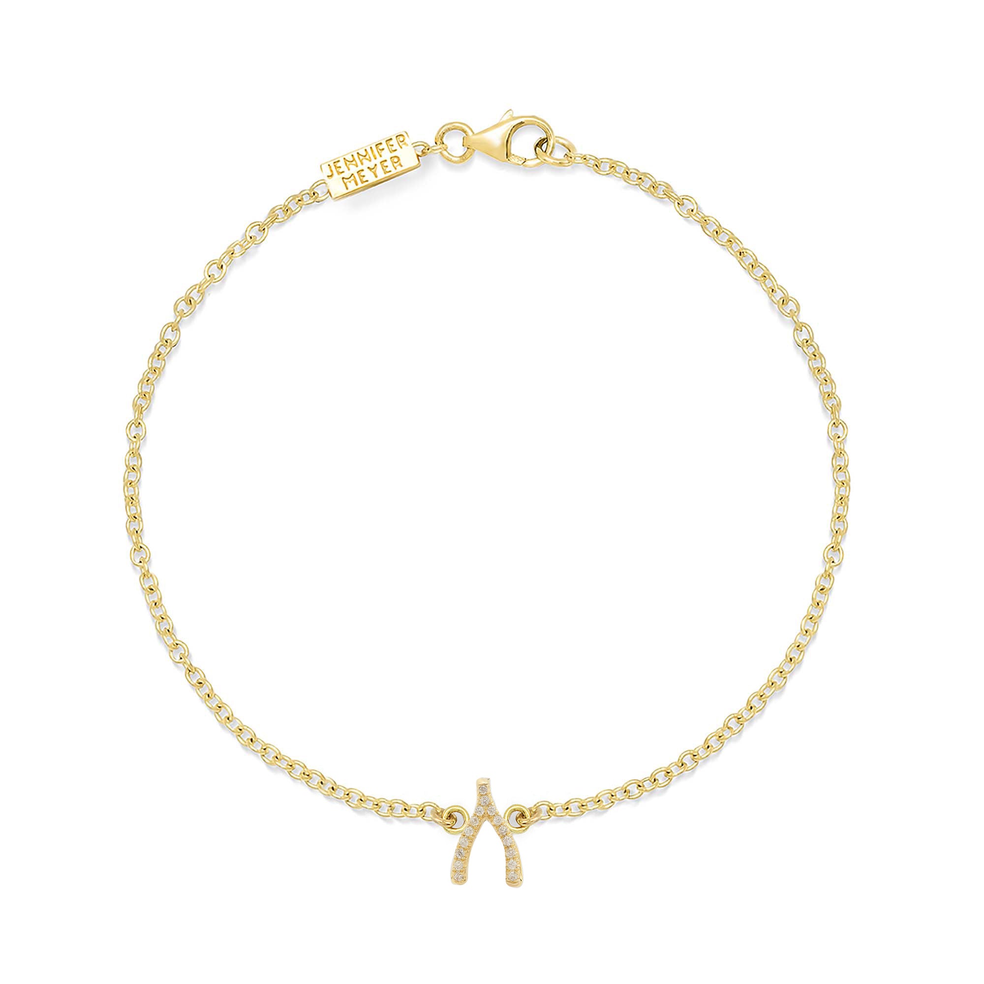 Jennifer Meyer Diamond Mini Wishbone Bracelet