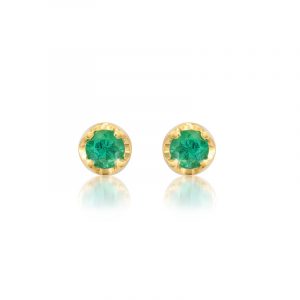 Jennifer Meyer Medium Illusion Set Emerald Studs
