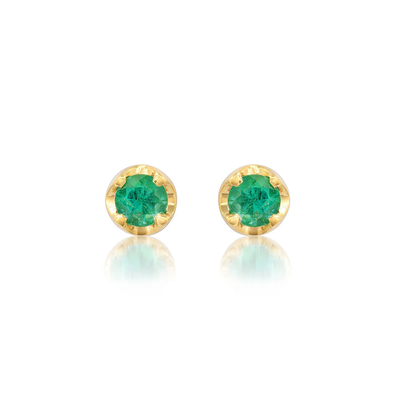 Jennifer Meyer Medium Illusion Set Emerald Studs