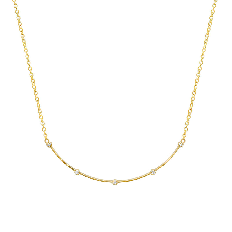 Jennifer Meyer Illusion Set Diamond Long Curved Stick Necklace