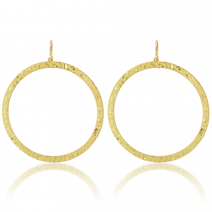 Jennifer Meyer Extra Large Hammered Open Circle Earrings