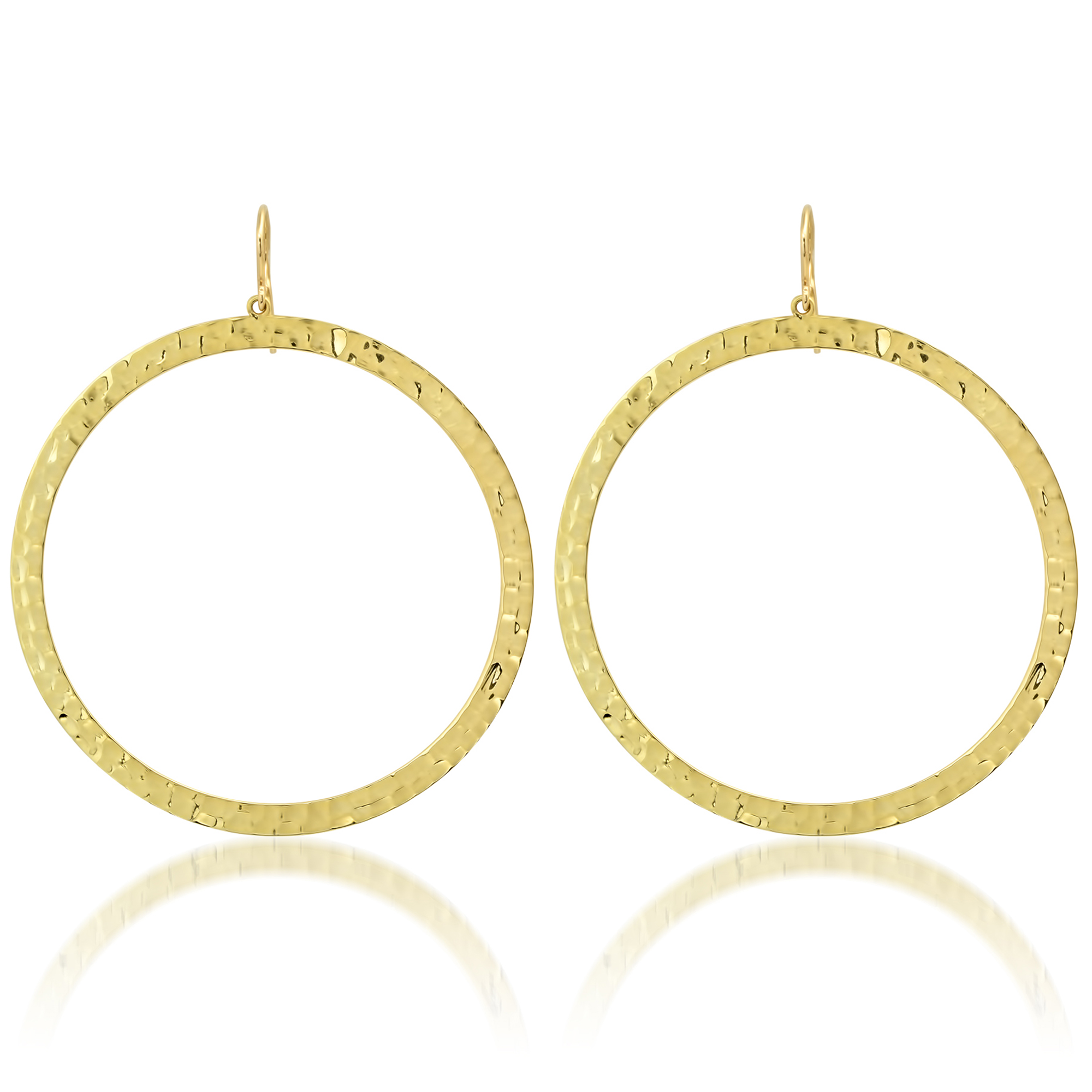 Jennifer Meyer Extra Large Hammered Open Circle Earrings